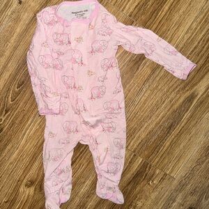 Magnetic Me Pink Footie One Piece with Animal Print